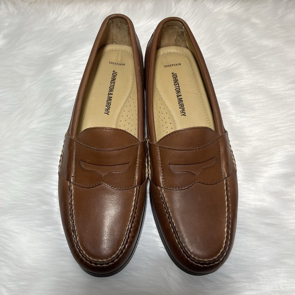 Johnston & Murphy Leather Sheepskin Penny Loafers Mens 10 M Classic Slip On main image 7